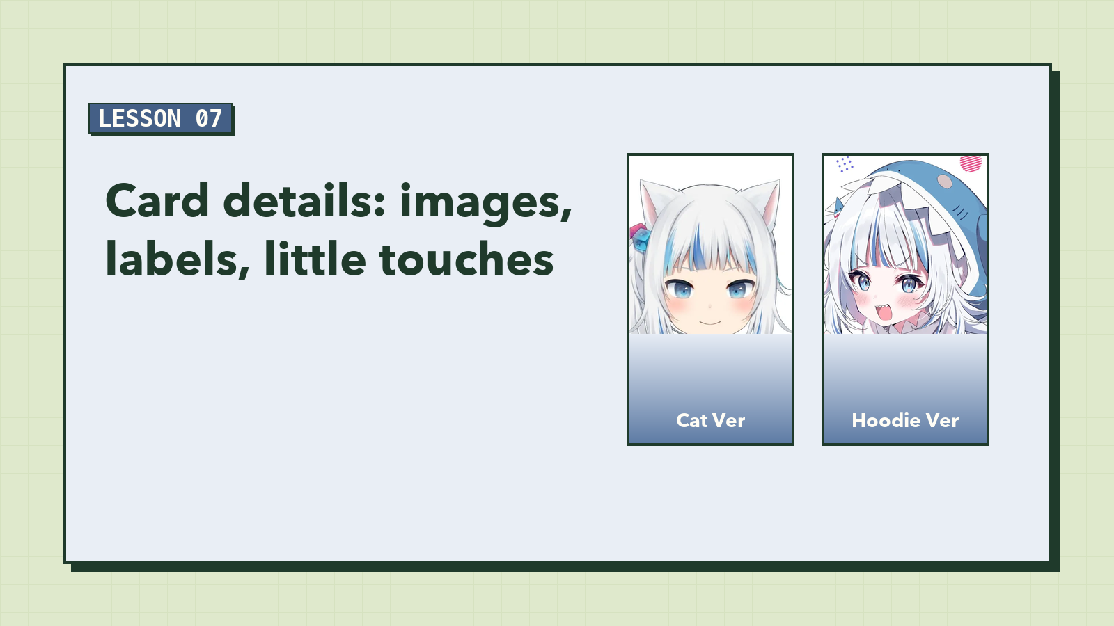 Card Details: Images, Labels, Little Touches