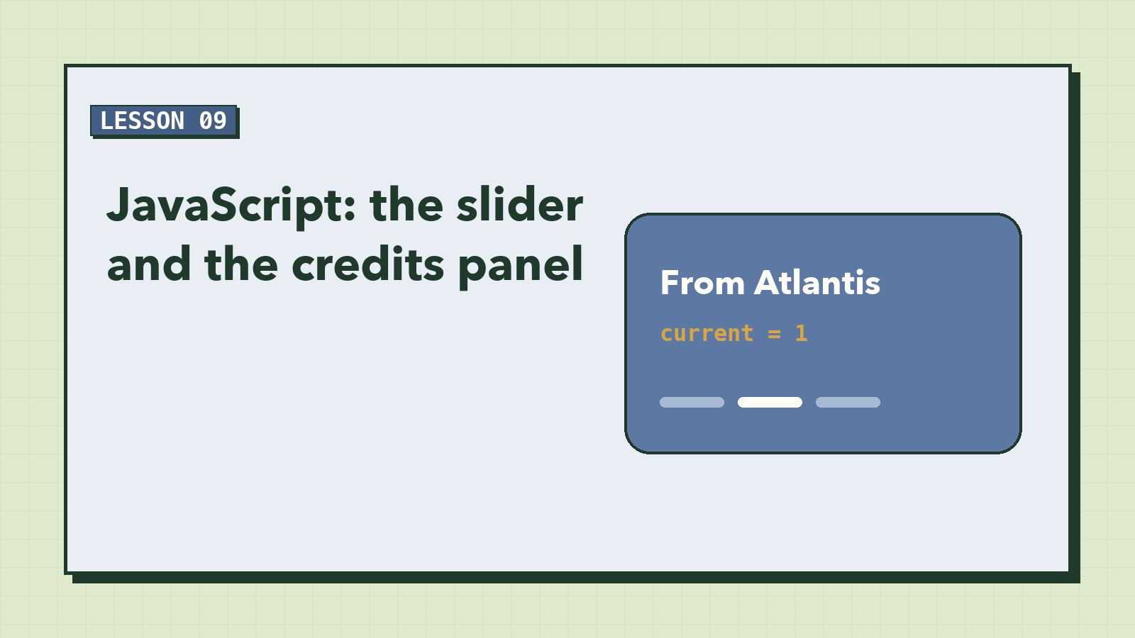 JavaScript: The Slider and the Credits Panel